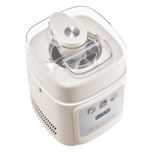 US Local 1 Quart Automatic Ice Cream Maker With Built-in Compressor No Pre-freezing