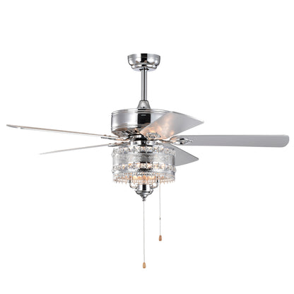 US Local 3-Light Chrome Drum Shade LED Ceiling Fan Remote, Traditional Farmhouse Rustic Industrial Bohemian Country Cottage Transitional Glam For Home, Kitchen, Living Room