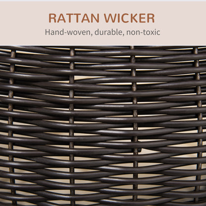 27 Elevated Cat Bed Rotatable Egg Chair Pod Thick Cushion Natural Mat Grass Woven Coffee