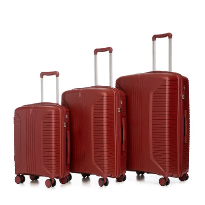 US Local 20   24   28  3 Pcs  Set In PP Spinner Wheel Luggage, Carry On Suitcase, Matching Color, Combination Lock