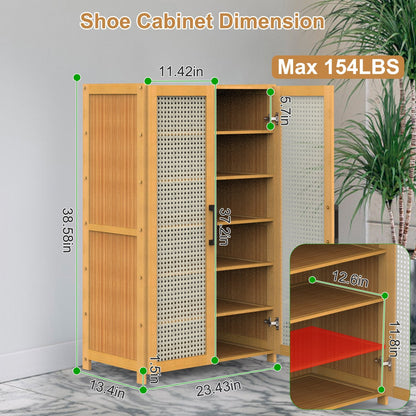US Local 6-tier Bamboo Shoe Rack, Freestanding Shoe Cabinet
