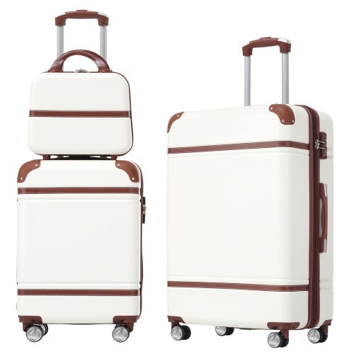 US Local Hardshell Luggage Sets 3 Pieces 20x24 Luggages And Cosmetic Case Spinner Suitcase With TSA Lock Lightweight
