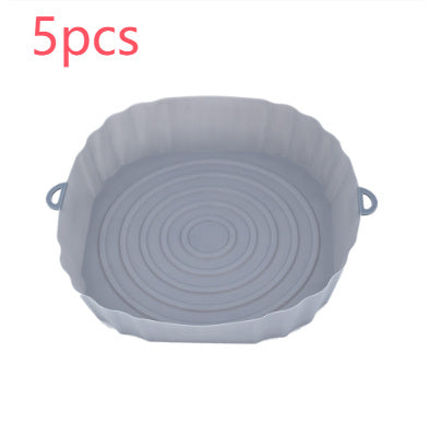 Air Fryer Silicone Basket Silicone Mold Airfryer Oven Baking Tray Pizza Fried Chicken Basket Reusable Pan Liner Accessories