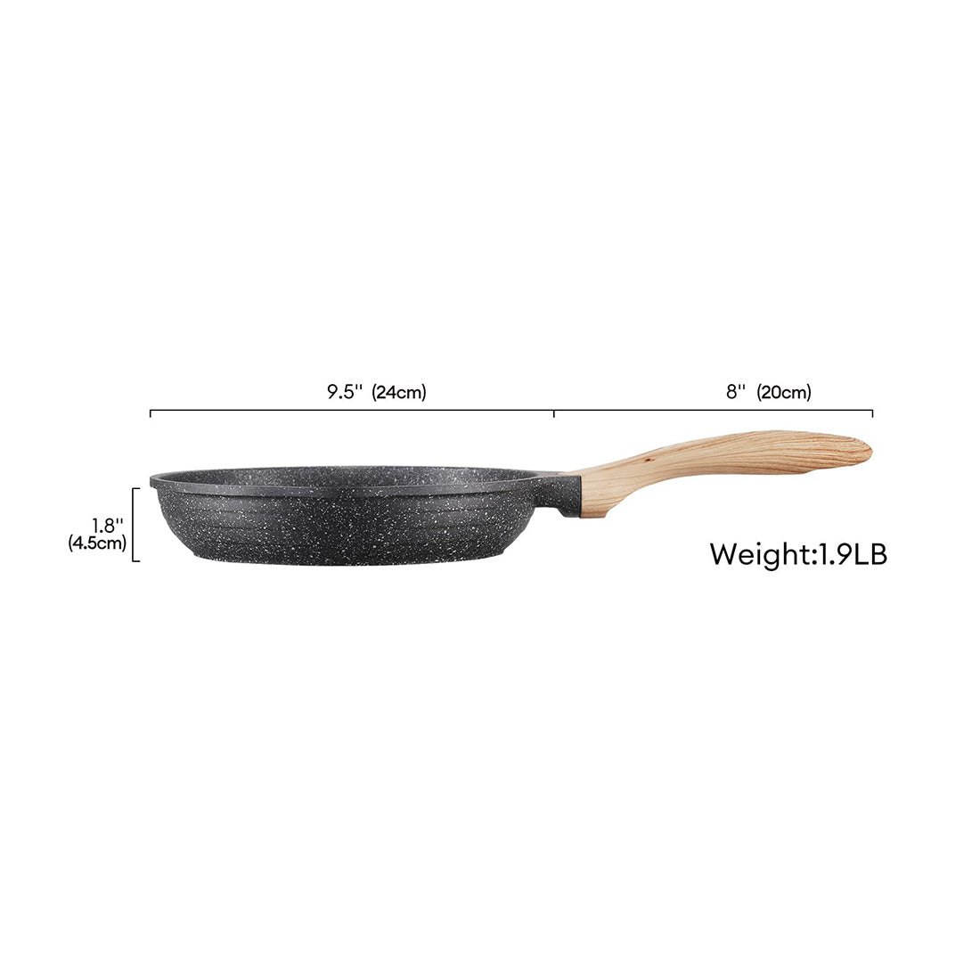 US Local JEETEE 8 Inch Nonstick Frying Pan, Stone Coating Cookware, Nonstick Omelette Pan With Heat-Resistant Handle, Induction Skillet For Eggs