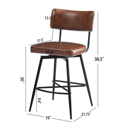 US Local 26 Inch Retro Rotating Bar Stool 2-piece Set
