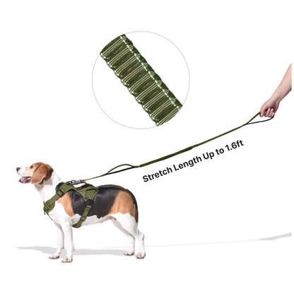 US Local PETMARVEL 4-6 FT Shock Absorbing Tactical Dog Leash Dual Handle For Training