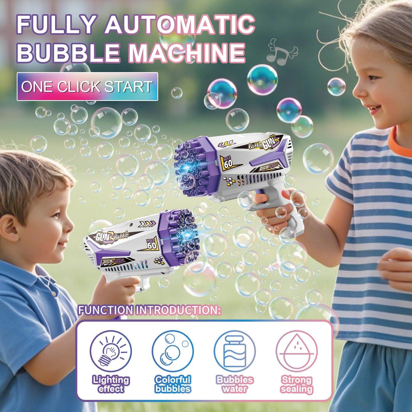 US Local Bubble Gun - Suitable For Outdoor Play And Parties, Enjoy Bubble Fun At Any Time