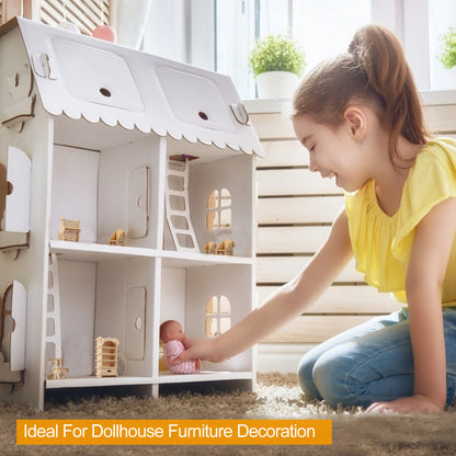 US Local 3D Wooden Dollhouse Furniture Puzzles DIY Miniature Furniture Models Set