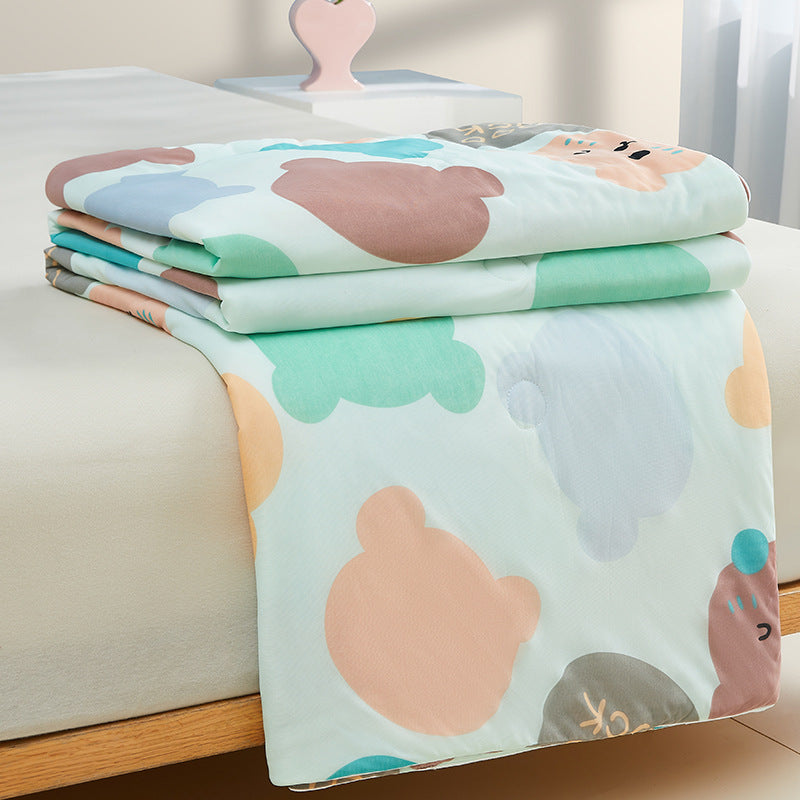 US Local Machine Washable Cool Feeling Ice Silk Thin Quilt