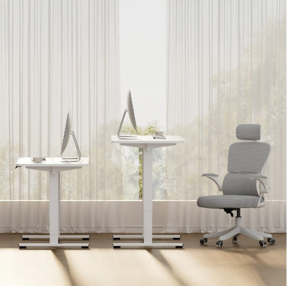 US Local Electric Standing Desk Whole Piece Adjustable Height Desk Home Office Computer Workstation Sit Stand Up Desk