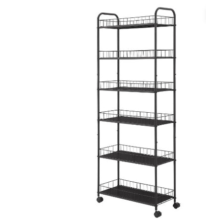US Local 6-tier Storage Line Slim Shelves On Wheels