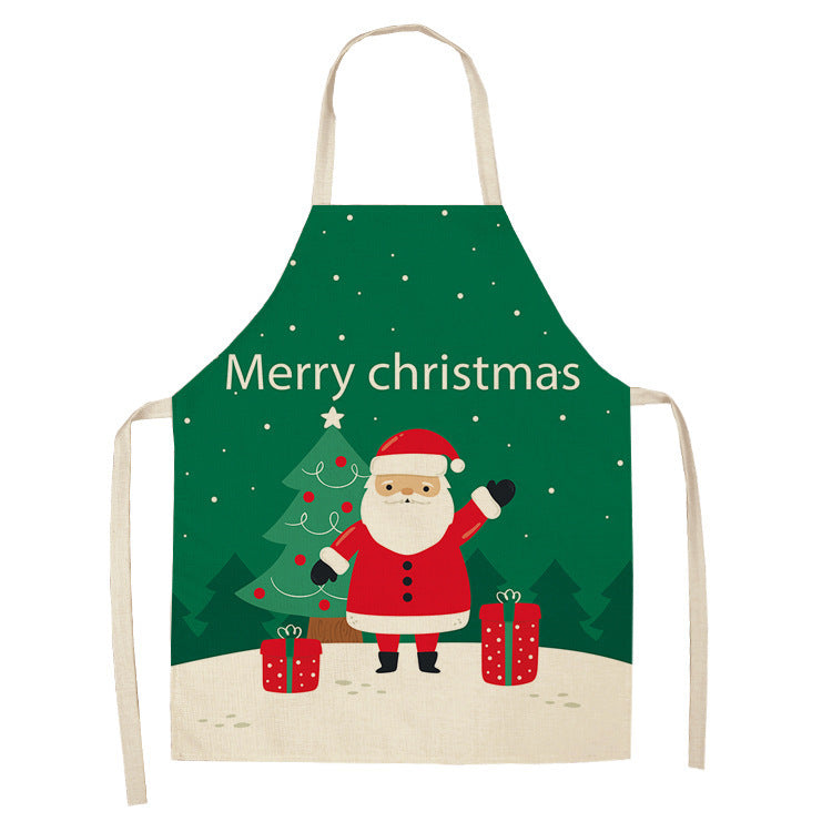 Christmas linen apron