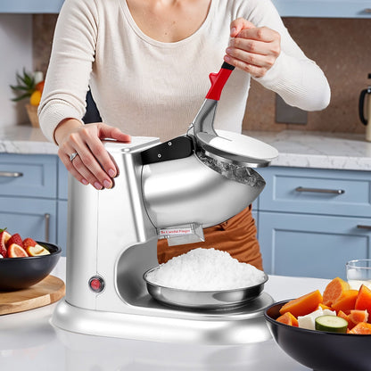 US Local Commercial Ice Crusher 220LBS H Electric Snow Cone Maker Shaved Ice Silver