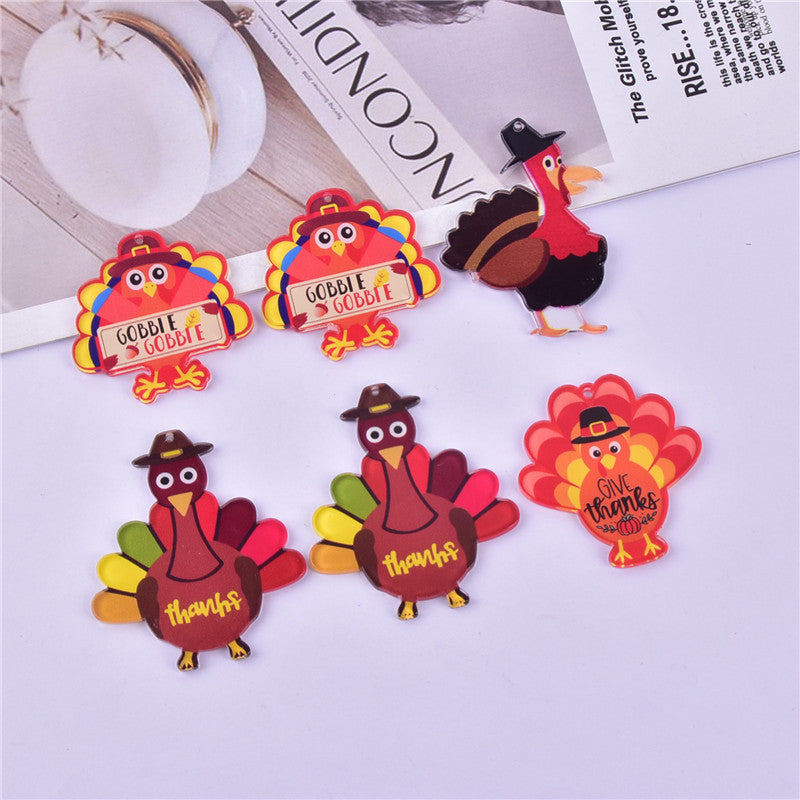 Thanksgiving Turkey Acrylic Phone Case DIY Pendant