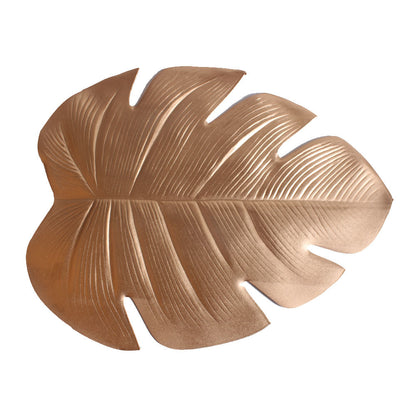 Golden EVA Turtle Back Leaf Hot Pressed Placemat Christmas Leaf Placemat