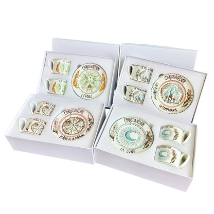 Refined Afternoon Tea Ceramic Coffee Cup And Saucer Set