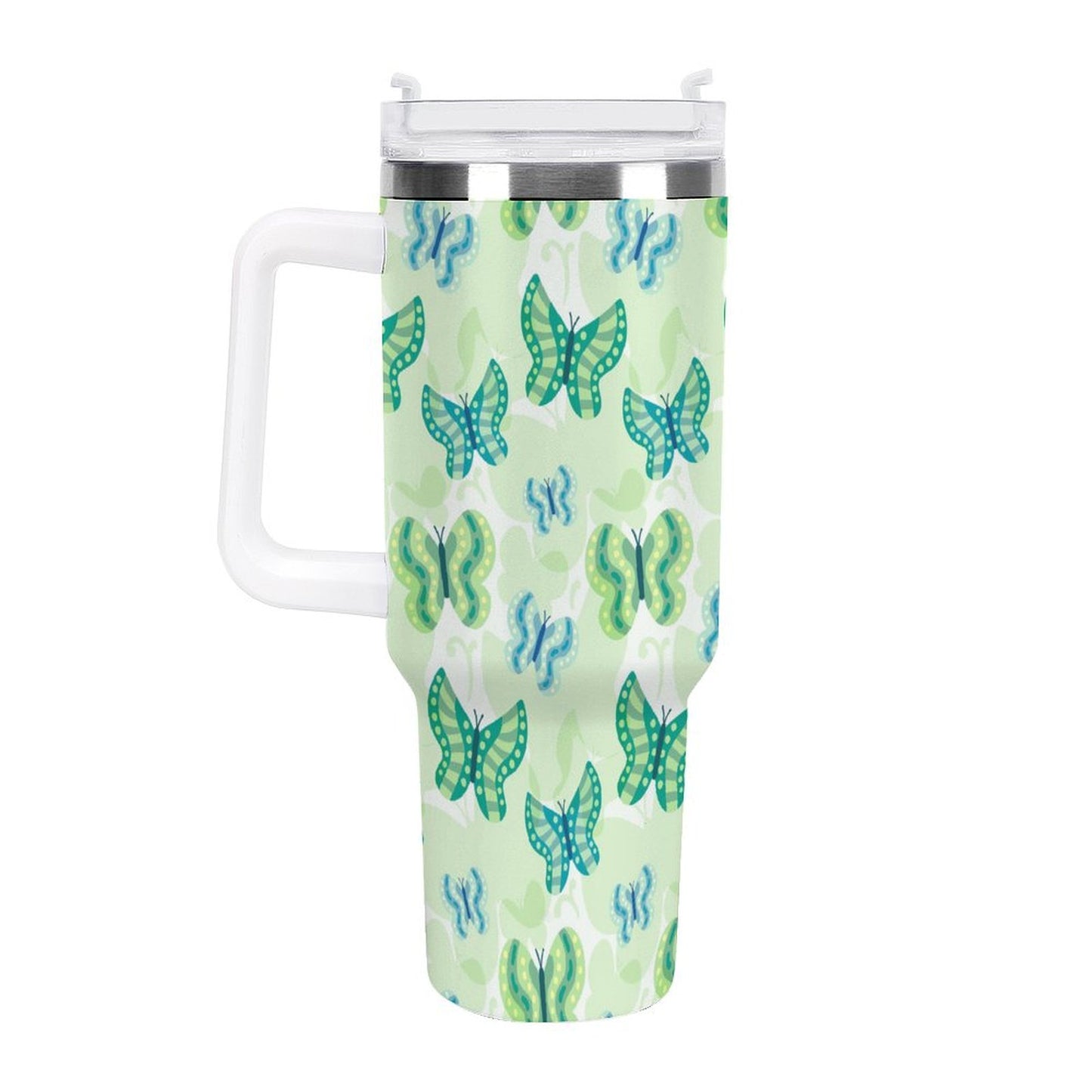 PHDT00519 POD US Local Tumbler 40oz Large Capacity Car Cup Butterfly Green