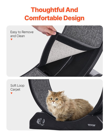 US Local Cat Exercise Wheel 31.5 In Large Indoor Cat Running Wheel Treadmill Black