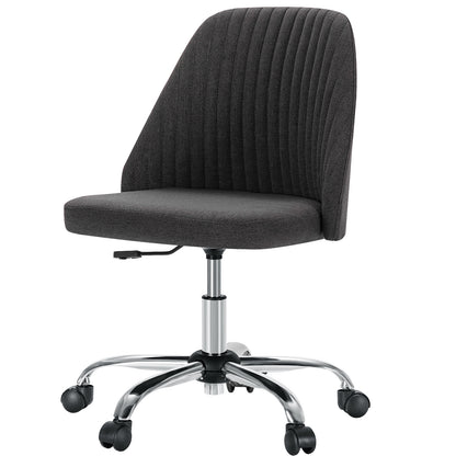 US Local Modern Fabric Armless Adjustable Swivel Office Desk Chairs With Wheels