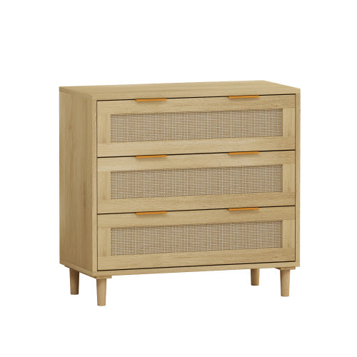 US Local 3 Drawers Rattan Locker Rattan Drawer - 2 Piece Set