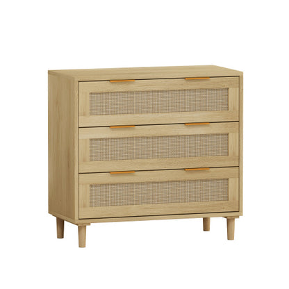 US Local 3 Drawers Rattan Locker Rattan Drawer - 2 Piece Set