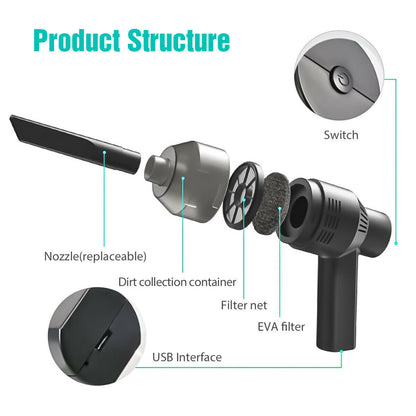 US Local USB Keyboard Vacuum Cleaner Cordless Computer Cleaners Rechargeable with Cleaning Gel Auto For Car Laptop PC Piano Pet Dust