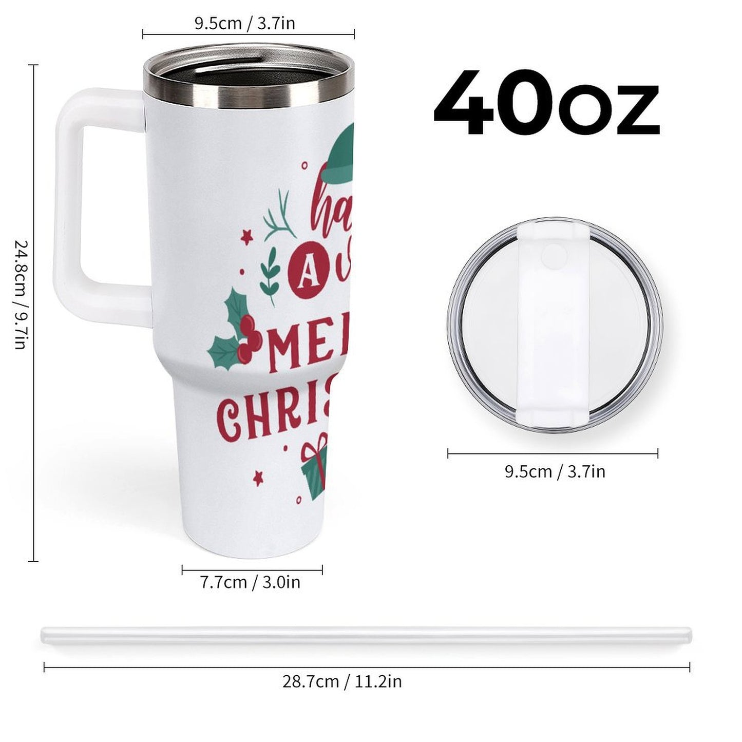PHDT00170 POD US Local Tumbler 40 oz Large Capacity Car Cup Christmas