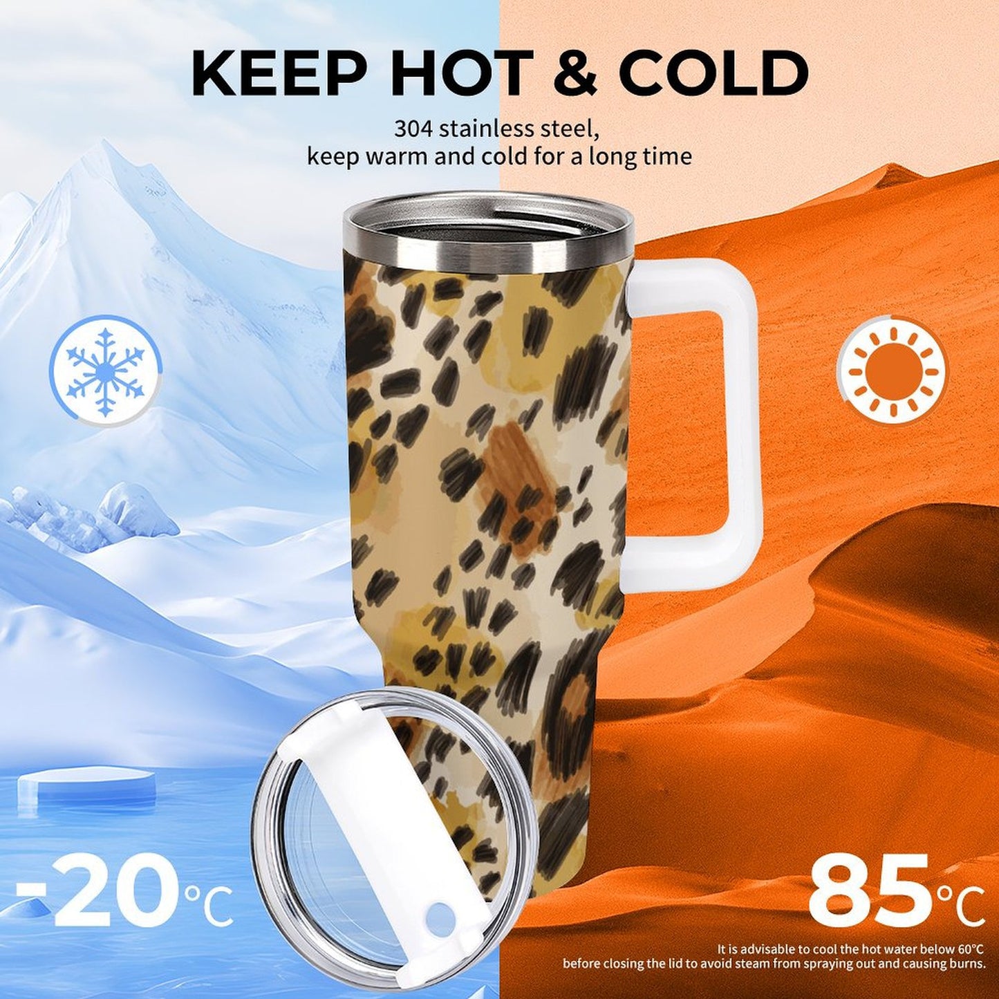 PHDT00461 POD US Local Tumbler 40 oz Large Capacity Car Cup Tiger