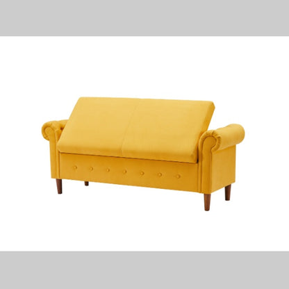 US Local Yellow Multifunctional Storage Rectangular Sofa Stool
