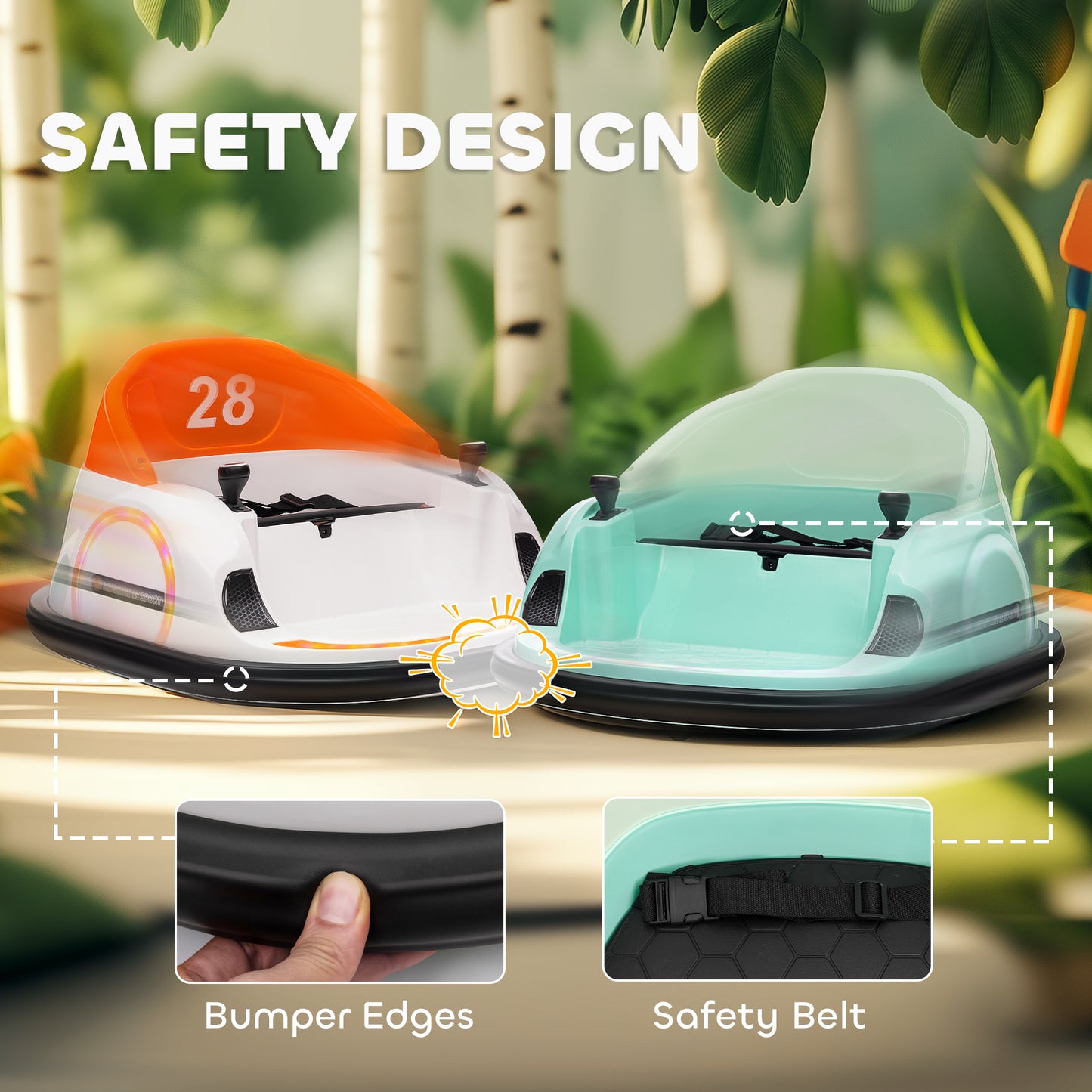 US Local 12V Electric Ride on Bumper Car for Kids 1.5-5 Years Old