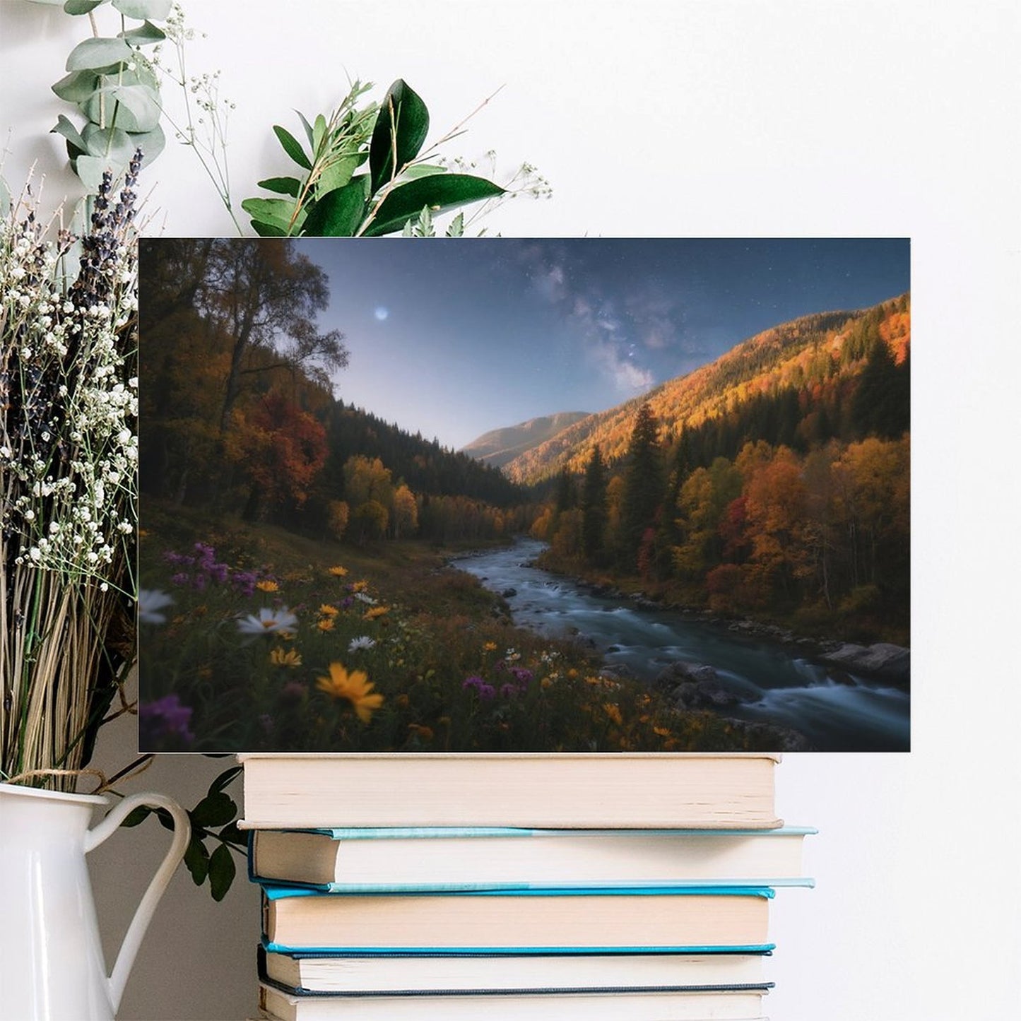 Decorative Interior Frame Painting Mountain-river-starry-autumn-7