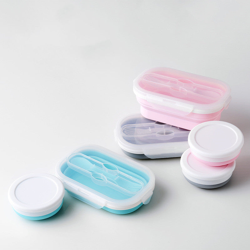 USA Local Portable foldable silicone lunch box