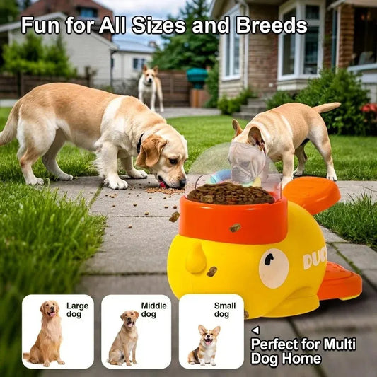 Dog Puzzle Feeder Interactive Pet Food Treat Dispenser Cartoon Duck Design Anti-slip Pets Automatic Feeder Toys For Dog Training Pet Products