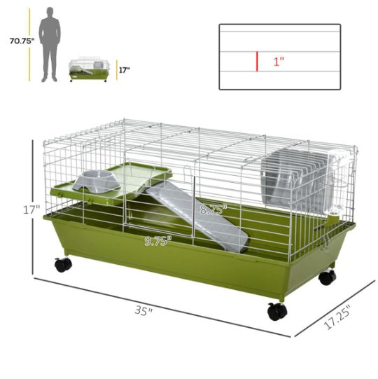 US Local Small Animal Cage, Rolling Bunny Cage, Guinea Pig Cage