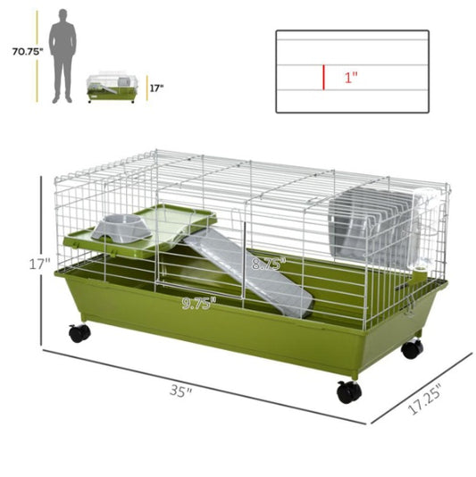US Local Small Animal Cage, Rolling Bunny Cage, Guinea Pig Cage