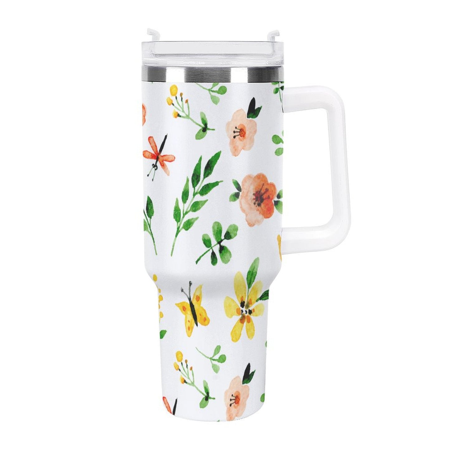 PHDT00454 POD US Local Tumbler 40 oz Large Capacity Car Cup Spring, Watercolors, Flowers