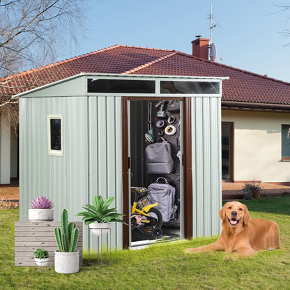 US Local 6ft X 5ft Outdoor Metal Storage Shed With Window White