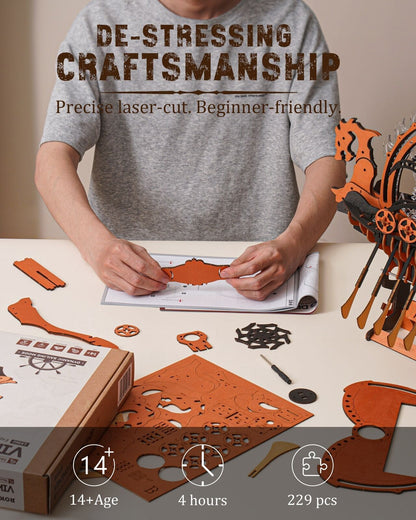 US Local ROKR Dragon Boat Electric Mechanical 3D Wooden Puzzle Toys Games Teens Gift