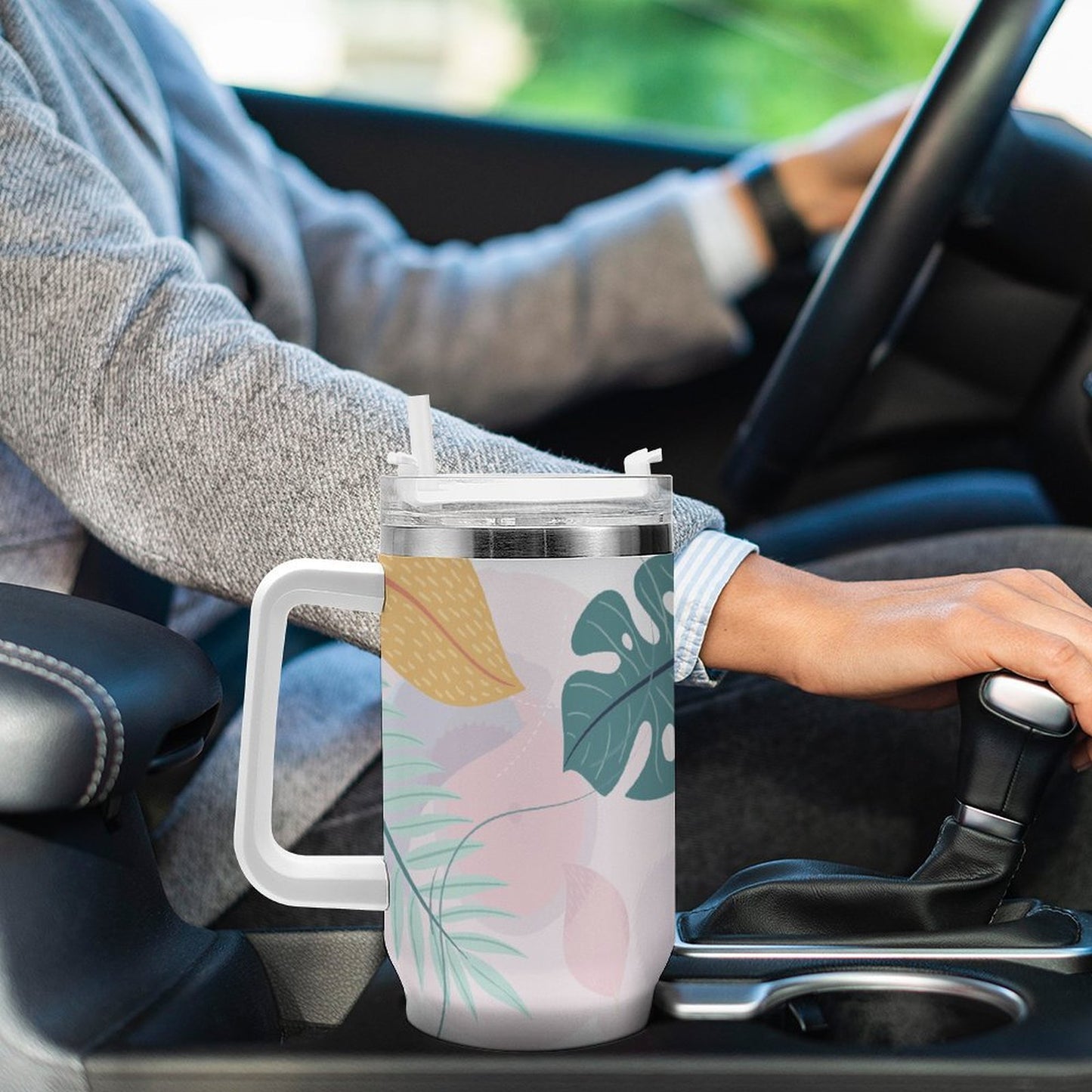 PHDT00054 POD US Local Tumbler 40 oz Large Capacity Car Cup Plants, Summer