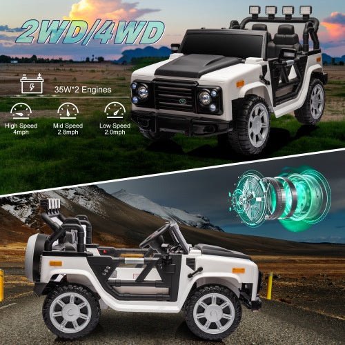 US Local 12v7a 30wX2 Four-wheel Drive Leather Seats Can Be Started With One Button, Forward And Backward, High And Low Speed, Music, Headlights, Power Display, And Two Doors Can Be Opened