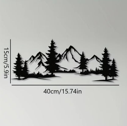 US Local Rustic Metallic Wall Art,Evergreen Forest Mountain Design,Great For Child's Room