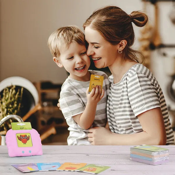 US Local 224 Words Kid Flash Talking Cards 112 Card Electronic Cognitive Audio Toddler Reading Machine Animal Shape Color Repeated Learning Cards English For Child
