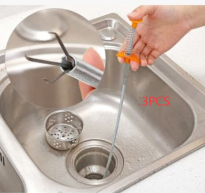 US Local 60CM Sewer Dredger Spring Pipe Dredging Tool Household Hair Cleaner Drain Clog Remover Cleaning Tools Household For Kitchen Sink Kitchen Gadgets