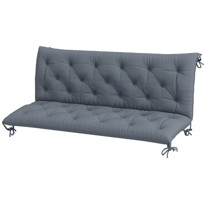 US Local Outdoor Bench Cushion Tufted 3-Seater For Swing Chair Patio Sofa Dark Gray