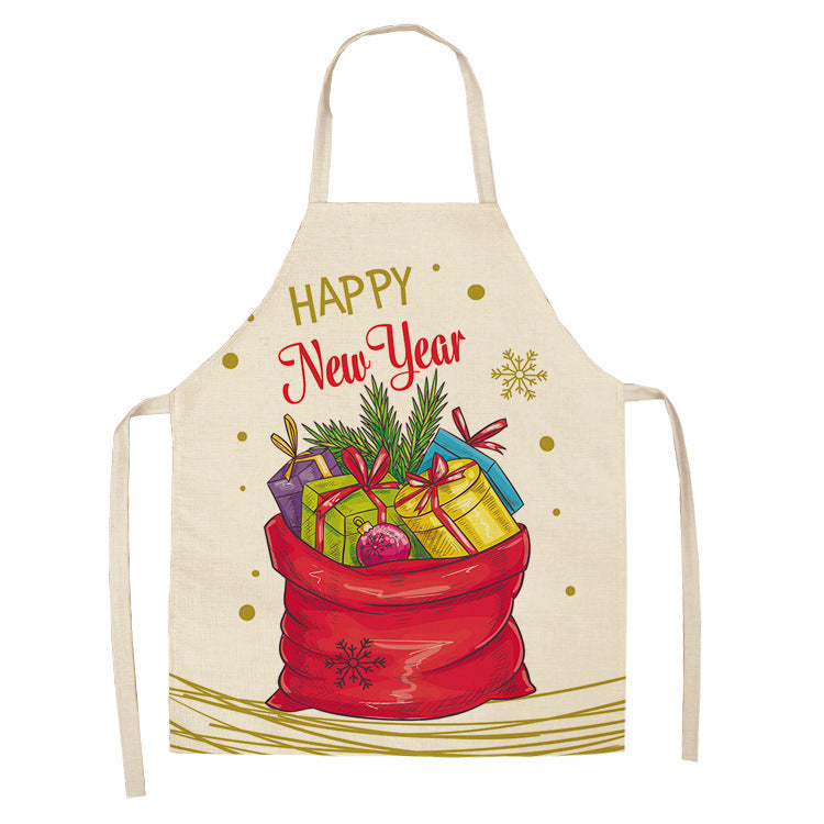 Christmas linen apron