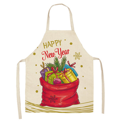 Christmas linen apron