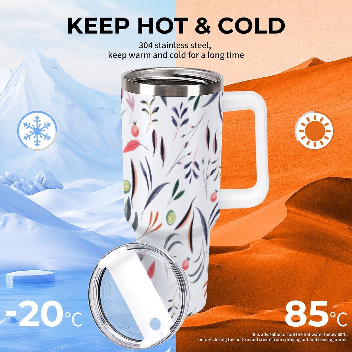 PHDT00470 POD US Local Tumbler 40 oz Large Capacity Car Cup Watercolor