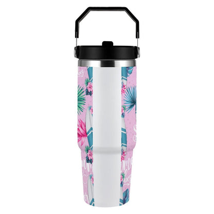 POD US Local Tumbler 30oz Large Capacity Car Cup Sailing, Surfing, Tropical, Romantic, Summer Style