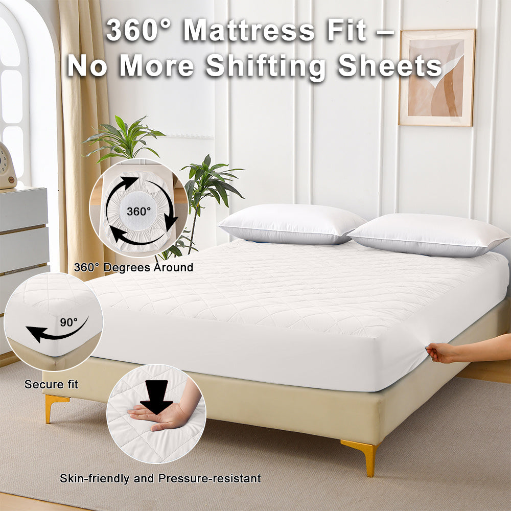 US Local Diamond Grid Ultrasonic Waterproof Mattress Protector