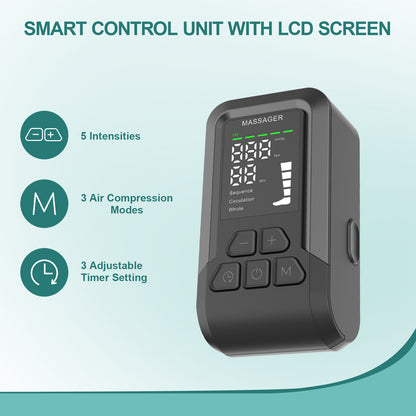 US Local Leg & Foot Massager With Air Compression, 5 Pressure Levels, 3 Smart Modes, Rechargeable & Portable, Pain Relief For Muscles & Circulation, Type-C Charging, Home,Office Use